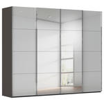 SCHWEBETÜRENSCHRANK 271/235/68 cm 4-türig Graphitfarben, Grau  - Chromfarben/Graphitfarben, Design, Glas/Holzwerkstoff (271/235/68cm) - Novel