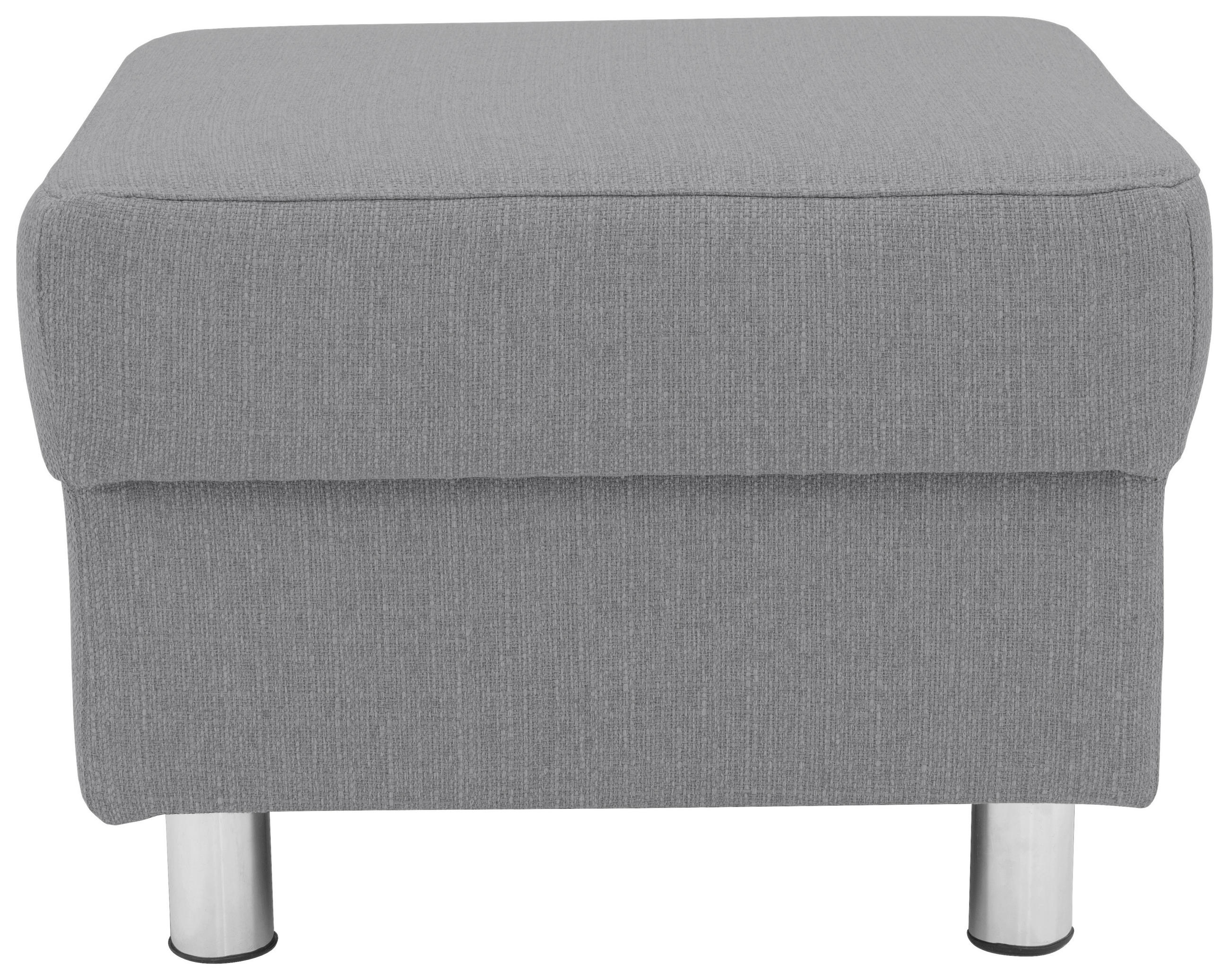 HOCKER Webstoff Silberfarben - Chromfarben/Silberfarben, KONVENTIONELL, Textil/Metall (54/40/54cm)