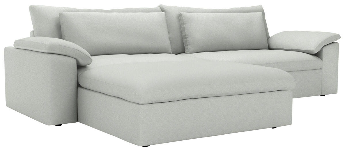 ECKSOFA  Webstoff Silberfarben  - Silberfarben/Schwarz, Modern, Kunststoff/Textil (198/306cm) - Carryhome