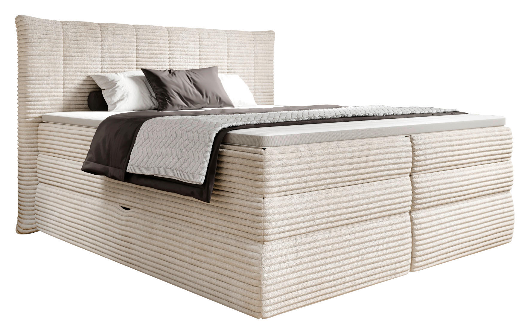 BOXSPRINGOVÁ POSTEĽ, 180/200 cm,  - čierna, Modern, textil/plast (180/200cm) - Esposa