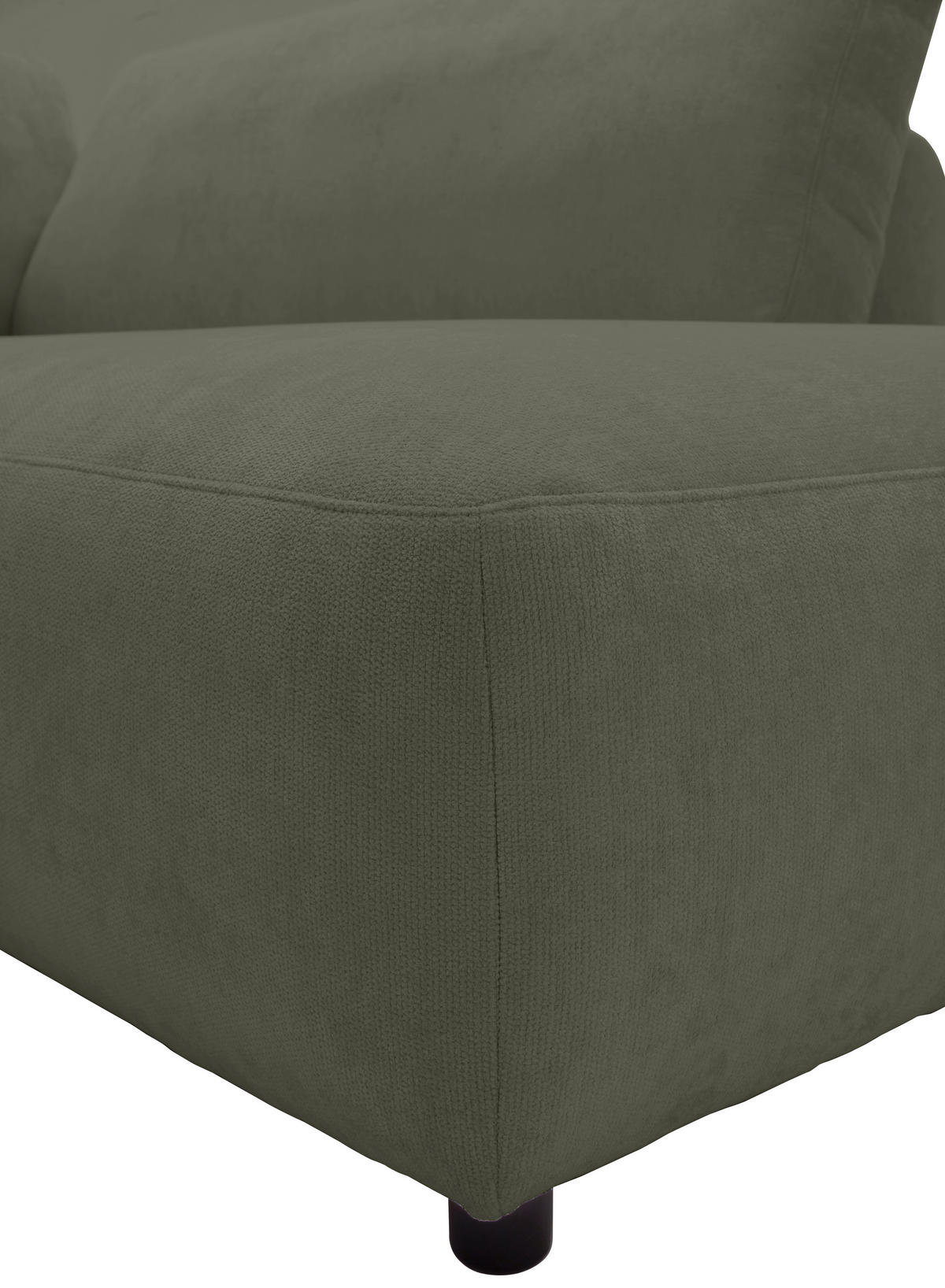 ECKSOFA Chenille Olivgrün  - Schwarz/Olivgrün, Konventionell, Kunststoff/Textil (307/224cm) - Hom`in