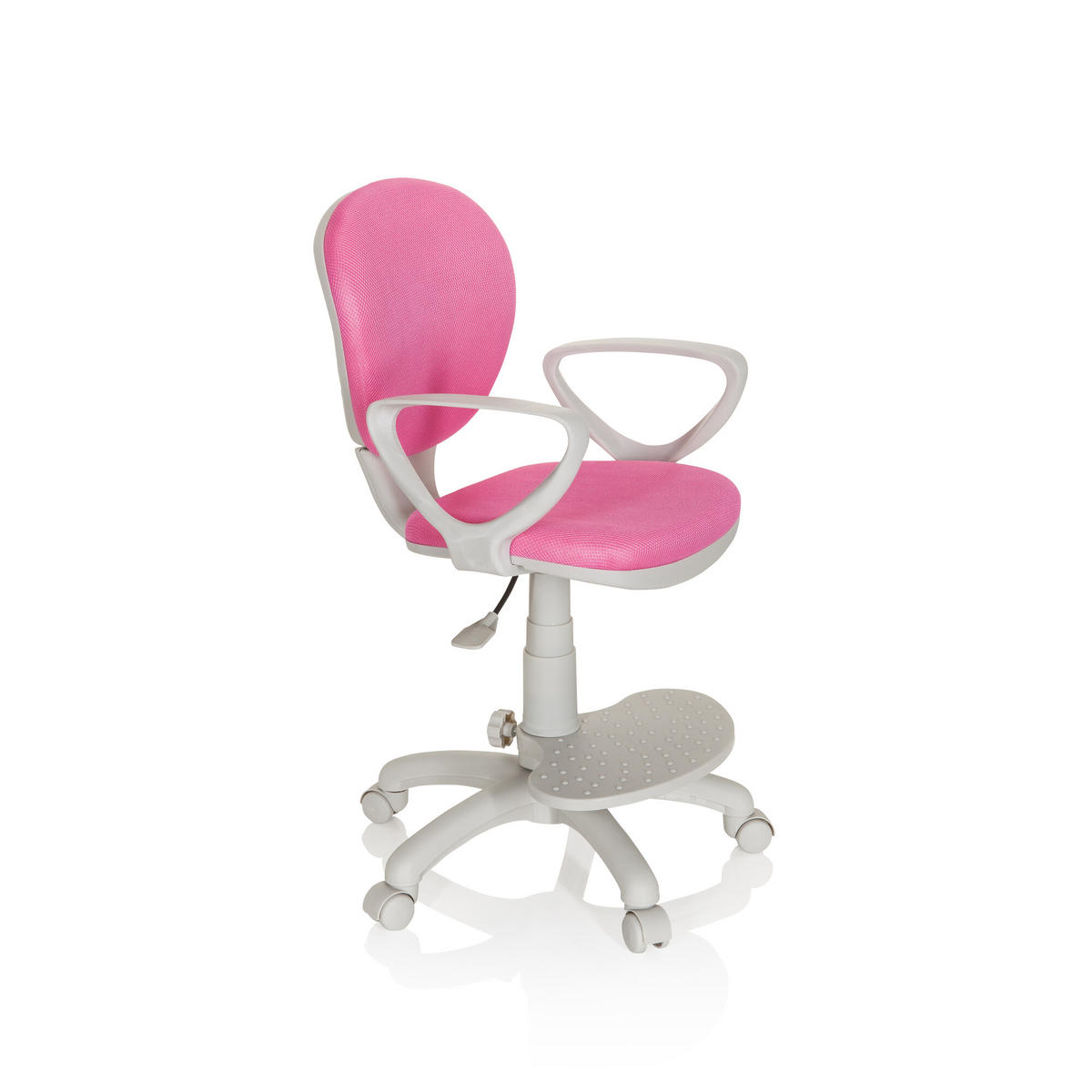 MLADINSKI VRTLJIVI STOL umetna masa siva, pink  - pink/siva, Basics, umetna masa (53/83-95/51cm) - MID.YOU