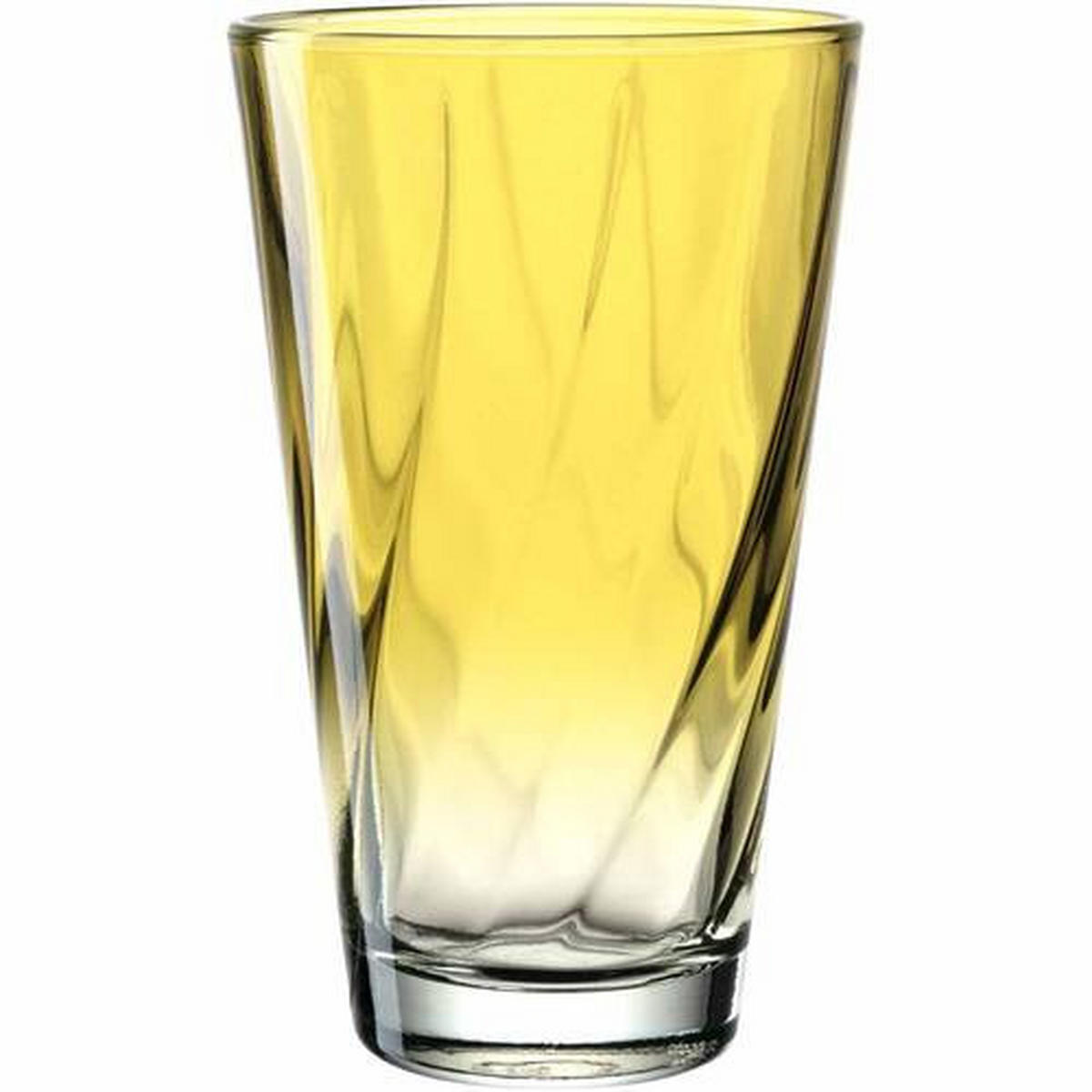 GLÄSERSET Twist 4-teilig  - Gelb, Design, Glas (8,00/13,00/8,00cm) - Leonardo