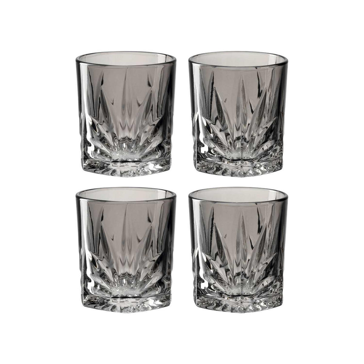 WHISKY-GLÄSERSET 330 ml 4-teilig  - Grau, LIFESTYLE, Glas (8,5/9,5/8,5cm) - Leonardo