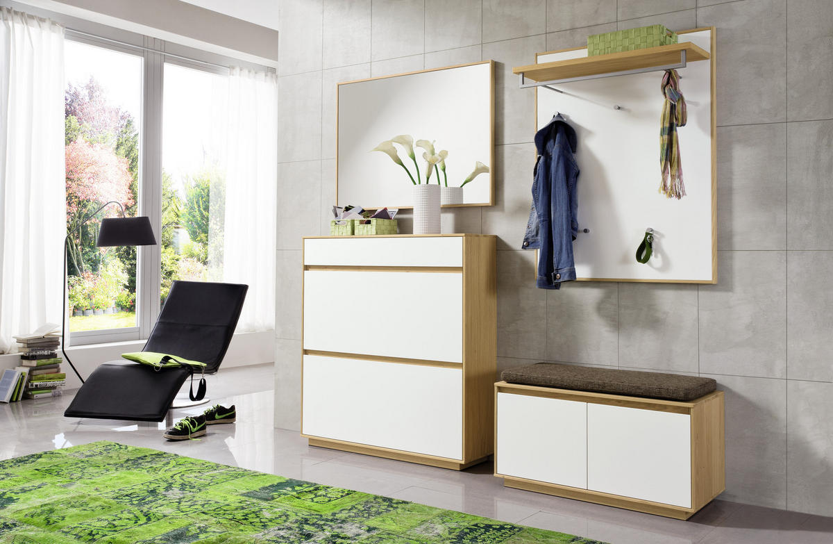 GARDEROBE 5-teilig  in 200/195/40 cm  - Hellbraun/Eichefarben, Basics, Glas/Holz (200/195/40cm) - Novel