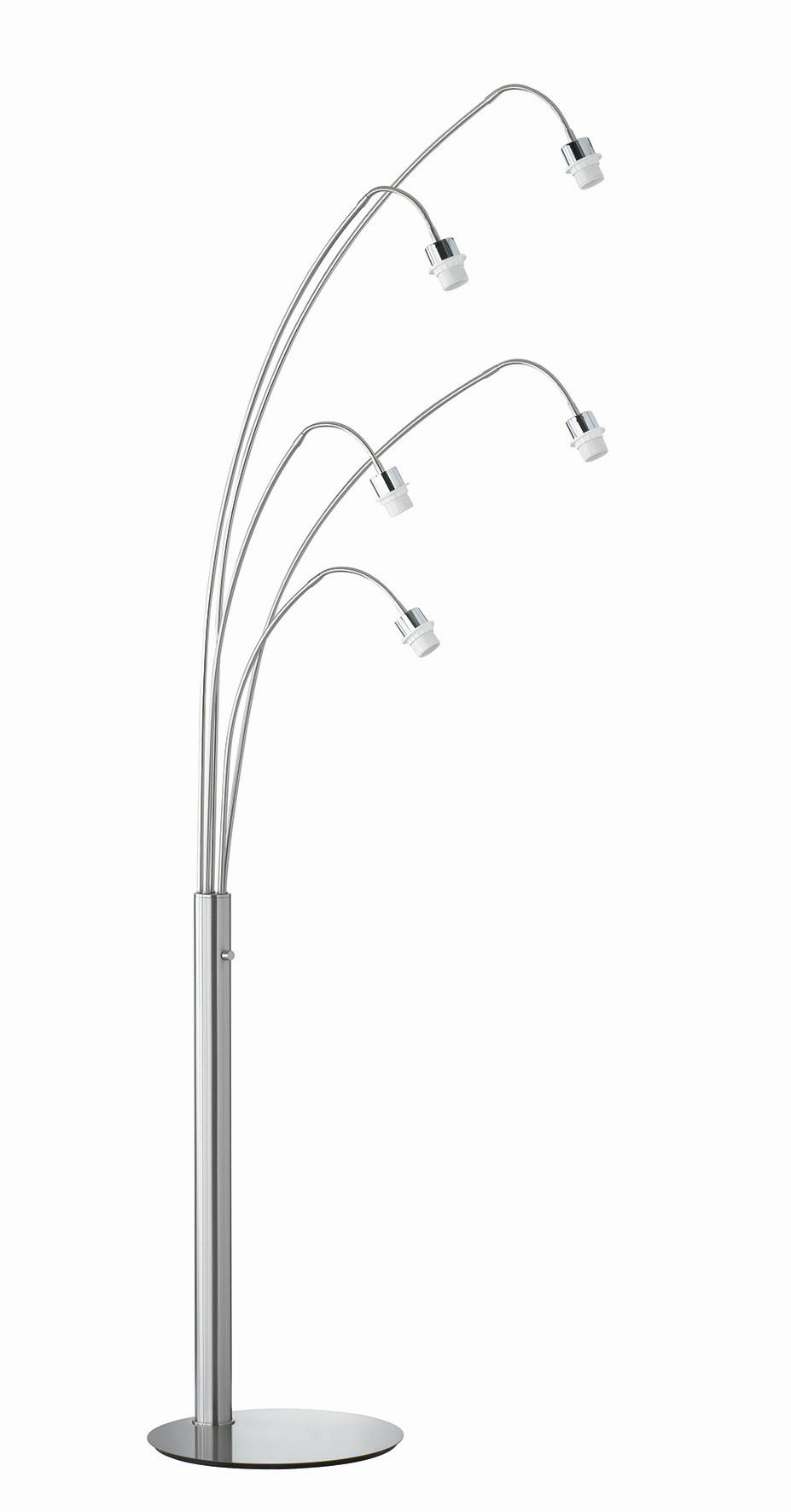 STOJACÍ OBLOUKOVÉ SVÍTIDLO, 205 cm - barvy niklu, Design, kov (205cm) - Fischer & Honsel