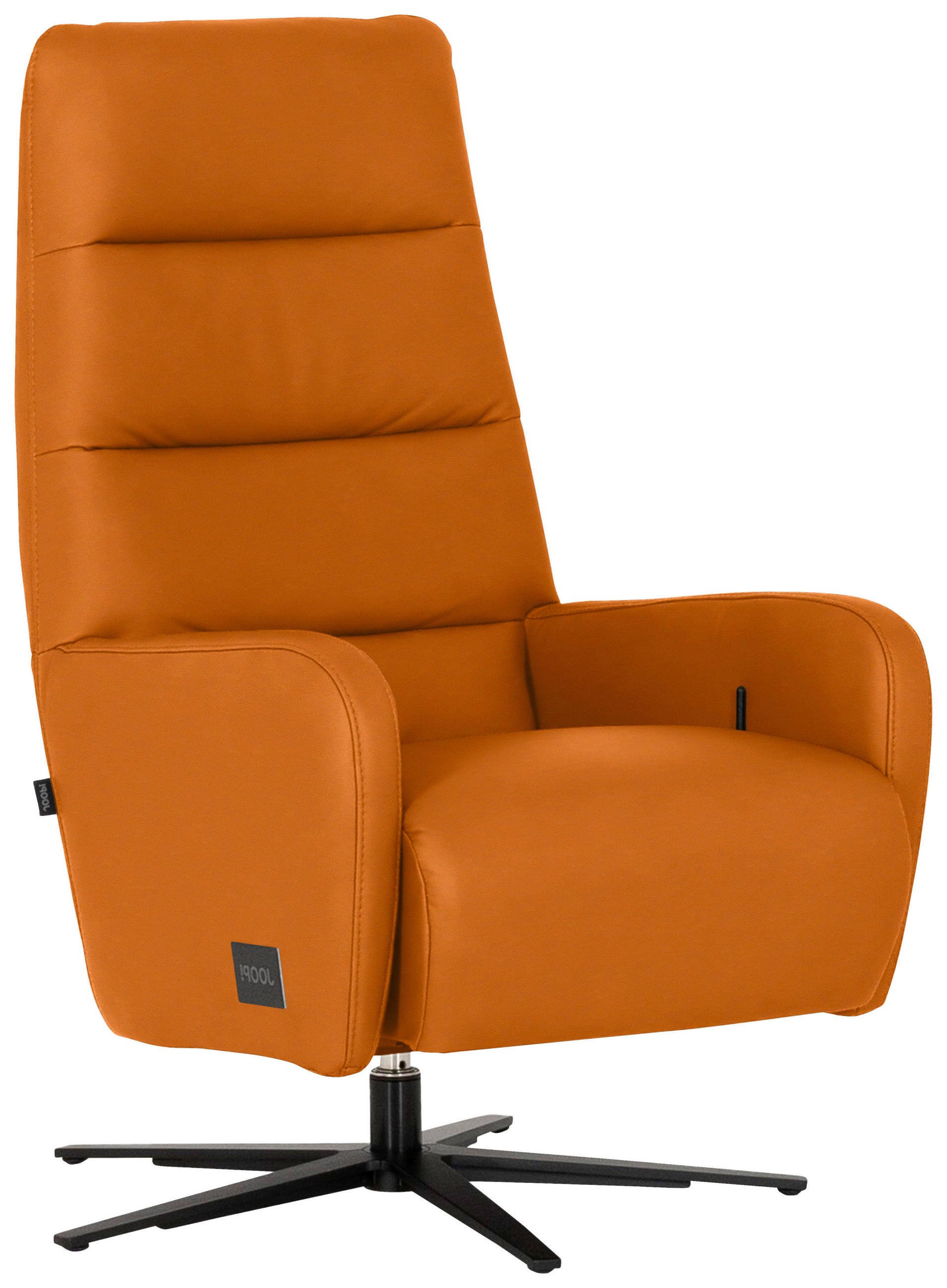 RELAXSESSEL Leder Orange  - Schwarz/Orange, Modern, Leder/Metall (66/110/83cm) - Joop!