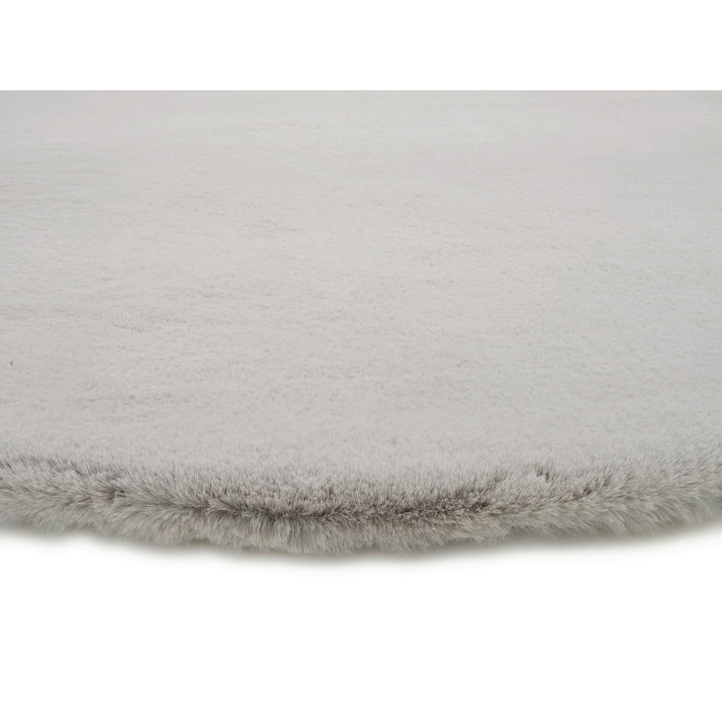 Thumbnail - Novel Hochflorteppich Nuvola - Exklusiv, Hellgrau, Textil, Uni, rund, Oeko-Tex® Standard 100, für Fußbodenheizung geeign...