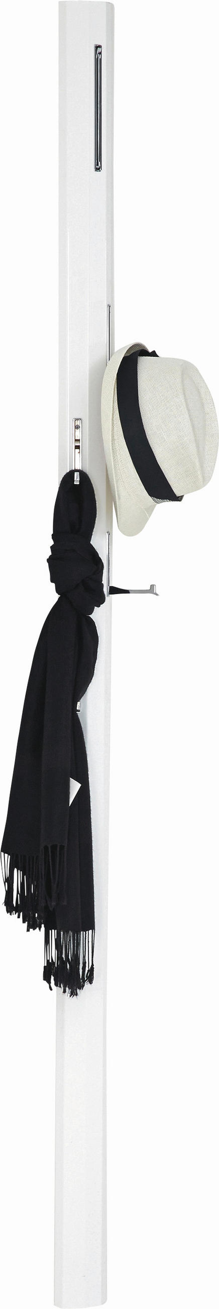 GARDEROBENPANEEL  in 8/185/4 cm  - Weiß, Basics, Holzwerkstoff/Metall (8/185/4cm)