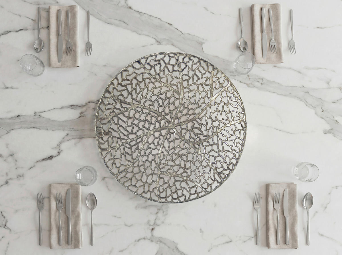 DEKORAČNÍ MISKA  - barvy stříbra, Design, kov (44/4/44cm) - Livetastic