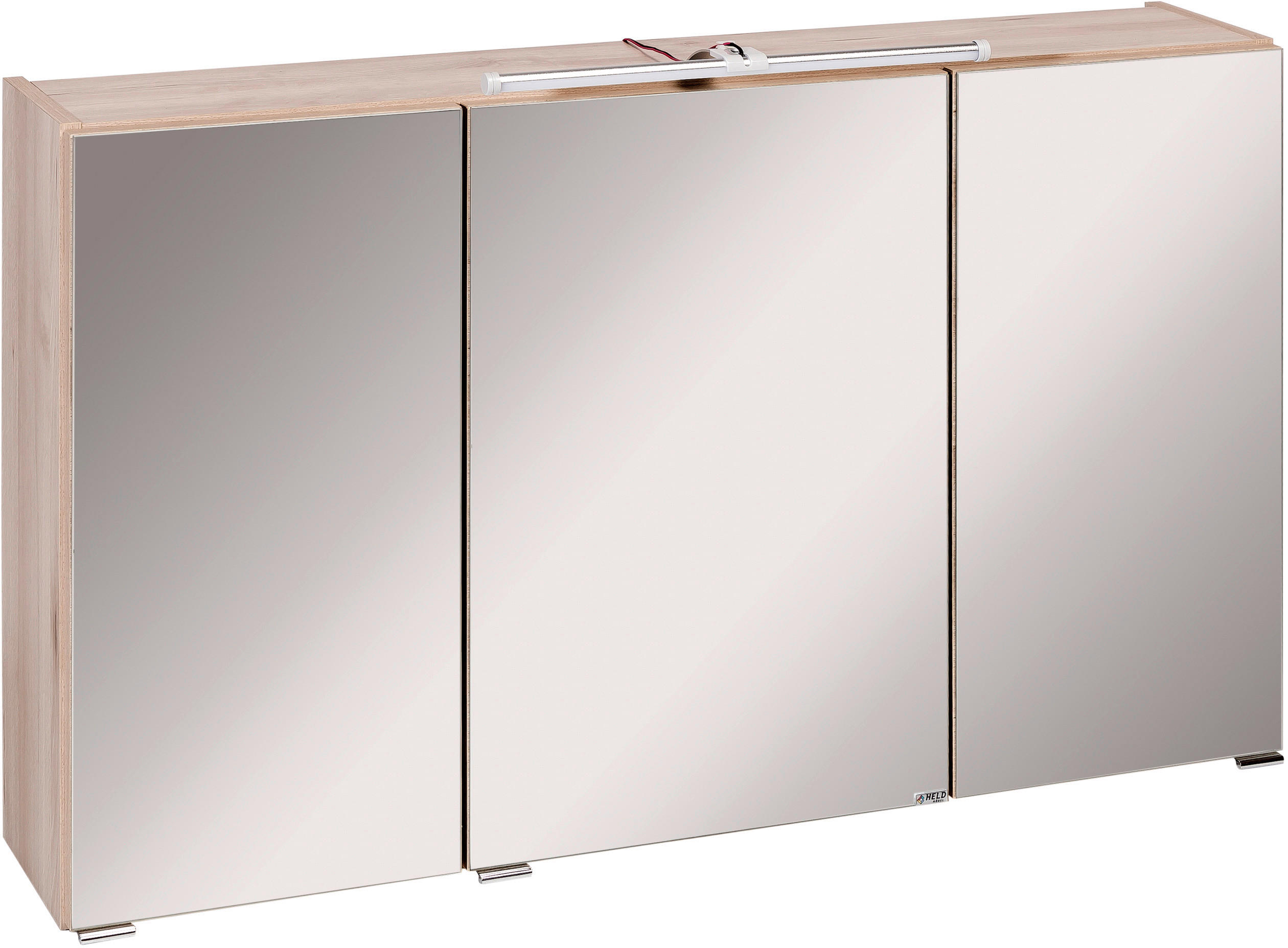 SPIEGELSCHRANK 100/64/20 cm  - Chromfarben/Buchefarben, KONVENTIONELL, Glas/Holzwerkstoff (100/64/20cm) - Xora