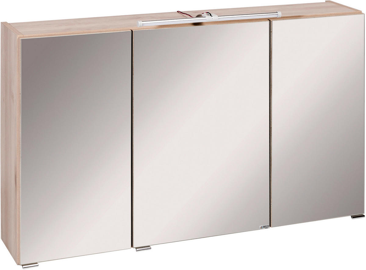 SPIEGELSCHRANK 100/64/20 cm  - Chromfarben/Buchefarben, KONVENTIONELL, Glas/Holzwerkstoff (100/64/20cm) - Xora