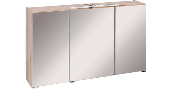 SPIEGELSCHRANK 100/64/20 cm  - Chromfarben/Buchefarben, KONVENTIONELL, Glas/Holzwerkstoff (100/64/20cm) - Xora