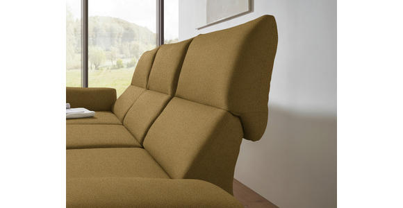 ECKSOFA  in Flachgewebe Schilfgrün Armteilverstellung, Relaxfunktion, Drehsitzfunktion  175-224/255-365 cm  - Schilfgrün/Schwarz, Design, Textil/Metall (175-224/255-365cm) - Dieter Knoll