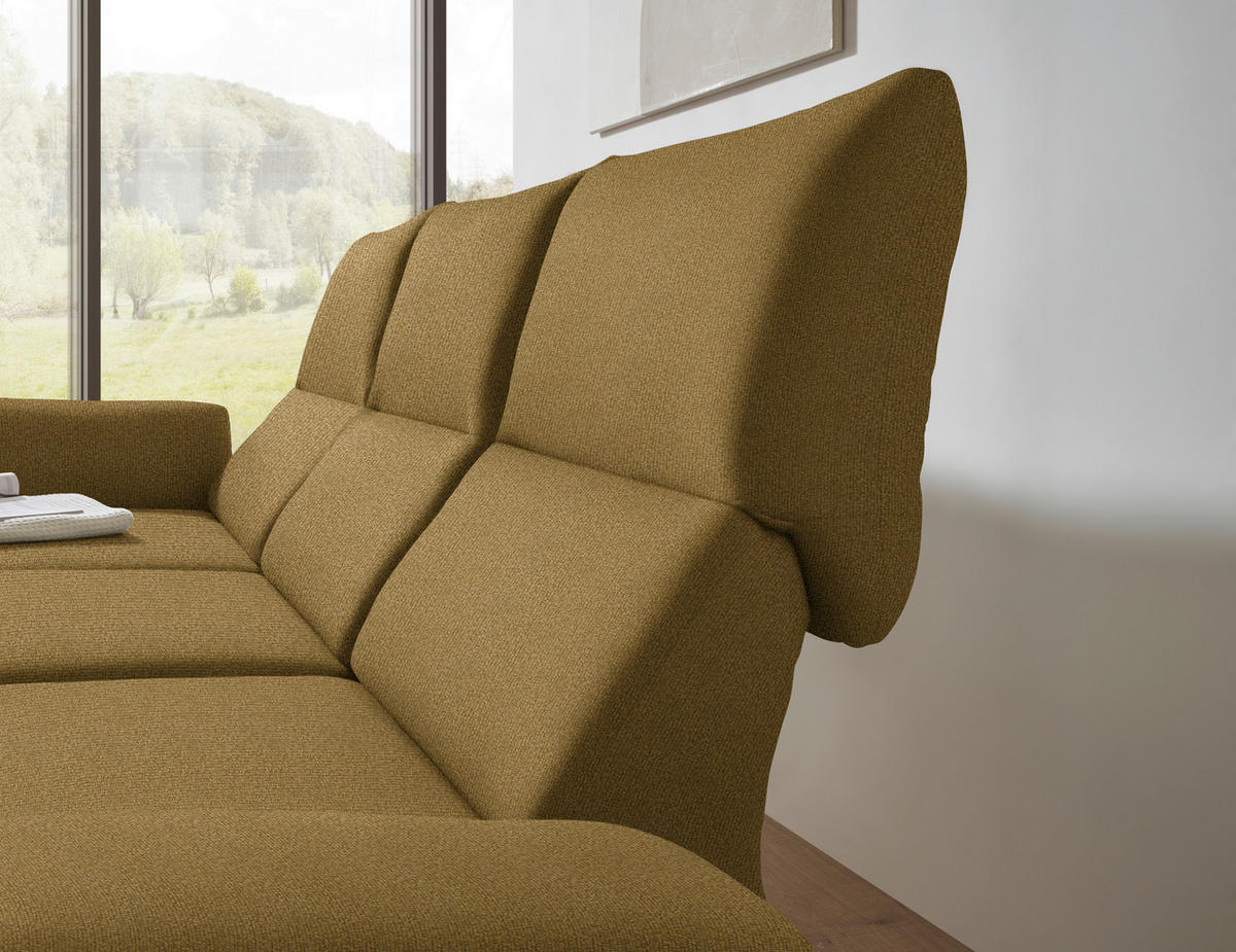 ECKSOFA  in Flachgewebe Schilfgrün  175-224/255-365 cm  - Schilfgrün/Schwarz, Design, Textil/Metall (175-224/255-365cm) - Dieter Knoll