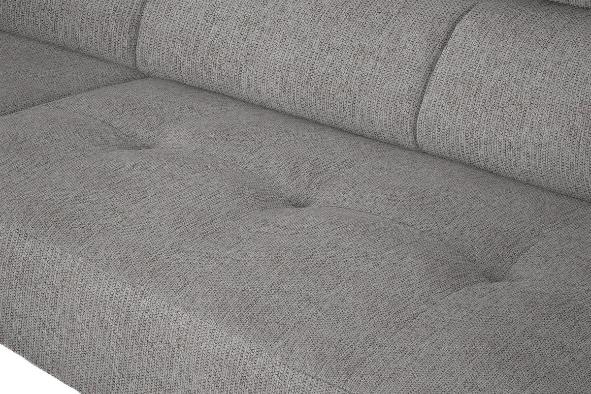 ECKSOFA in Webstoff Taupe  - Taupe/Schwarz, Design, Textil/Metall (205/280cm) - MID.YOU