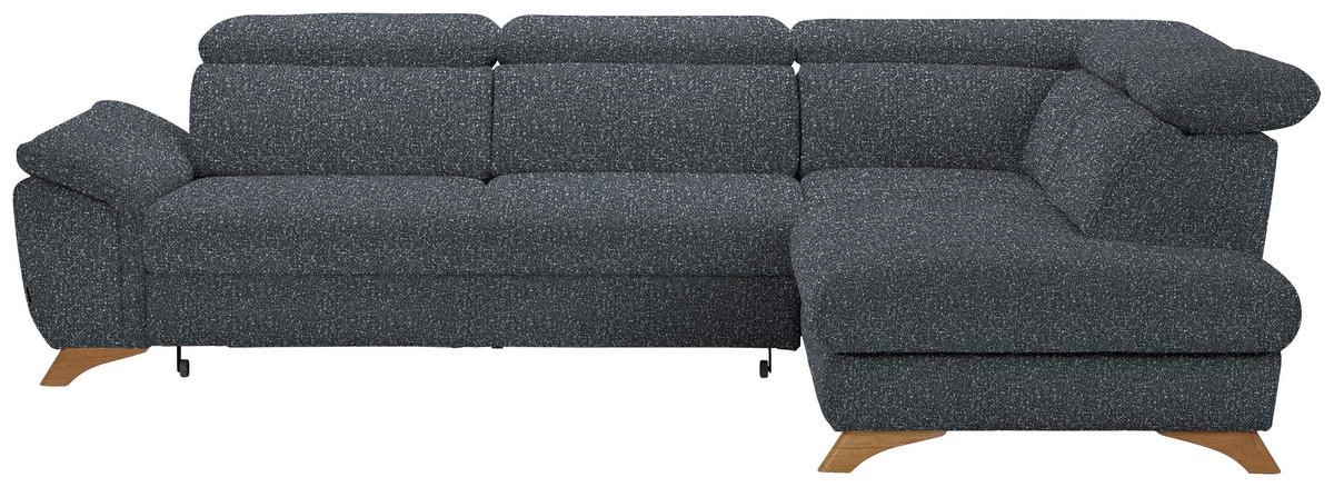 ECKSOFA in Bouclé Dunkelgrau  - Eichefarben/Dunkelgrau, Modern, Holz/Textil (287/212cm) - Valnatura