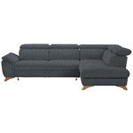 ECKSOFA in Bouclé Dunkelgrau  - Eichefarben/Dunkelgrau, MODERN, Holz/Textil (287/212cm) - Valnatura