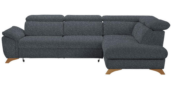 ECKSOFA in Bouclé Dunkelgrau  - Eichefarben/Dunkelgrau, MODERN, Holz/Textil (287/212cm) - Valnatura