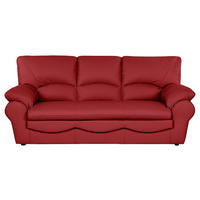 SCHLAFSOFA Rot Echtleder  - Rot/Schwarz, Design, Leder/Kunststoff (205/92/85cm) - Livetastic