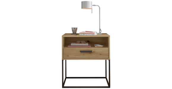 NACHTKÄSTCHEN 60/65/39 cm  in Eiche Artisan  - Schwarz/Eiche Artisan, Design, Holzwerkstoff/Kunststoff (60/65/39cm) - Carryhome