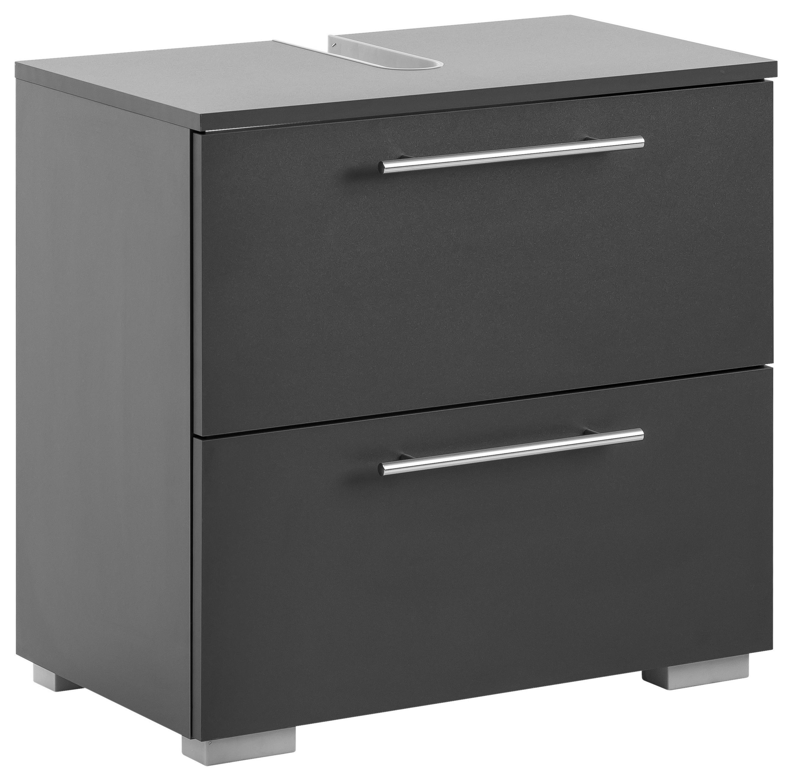 WASCHBECKENUNTERSCHRANK 60,2/59,1/35 cm  - Chromfarben/Anthrazit, KONVENTIONELL, Holzwerkstoff/Metall (60,2/59,1/35cm) - MID.YOU