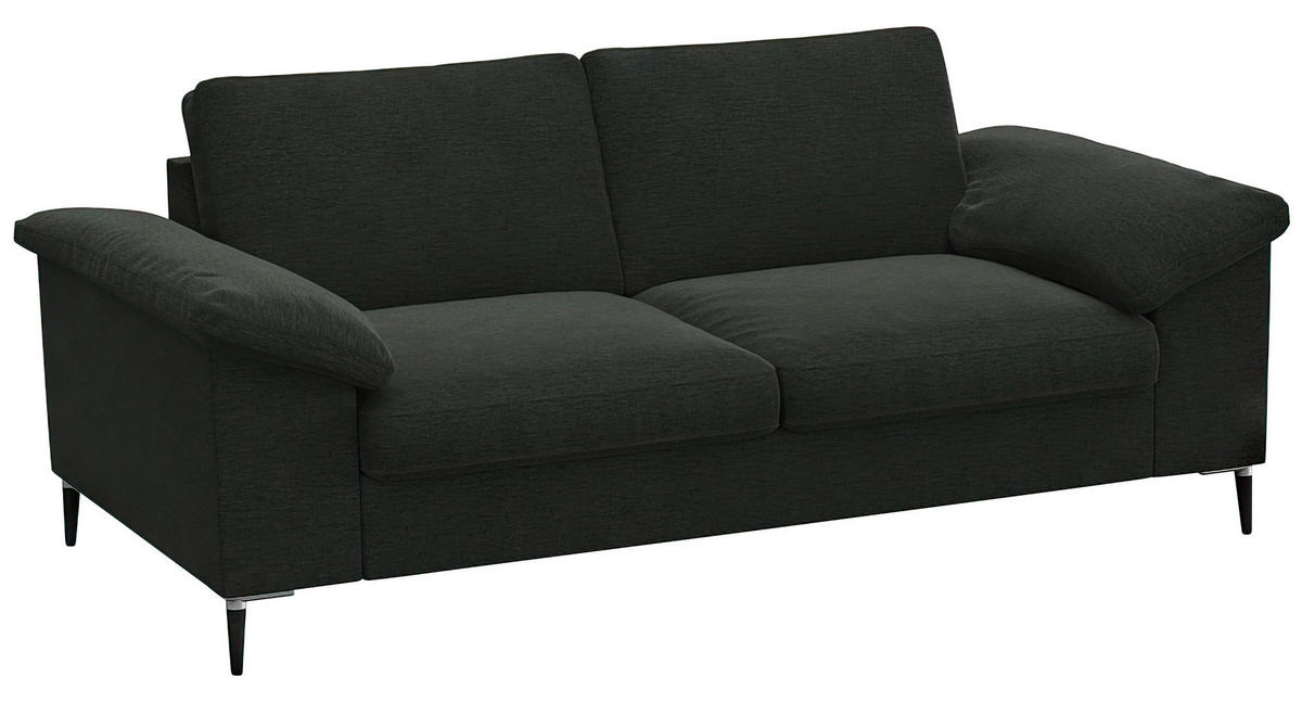 2-SITZER-SOFA Flachgewebe Waldgrün  - Waldgrün/Alufarben, Design, Textil/Metall (176/84,5/92cm) - Livetastic