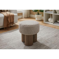 HOCKER Teddystoff Braun, Walnussfarben  - Walnussfarben/Braun, MODERN, Textil (50/49/50cm) - Livetastic
