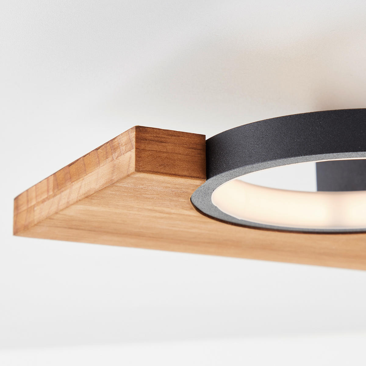 LED-DECKENLEUCHTE   - Hellbraun/Schwarz, Natur, Holz/Metall (5,2/40/25cm) - Brilliant