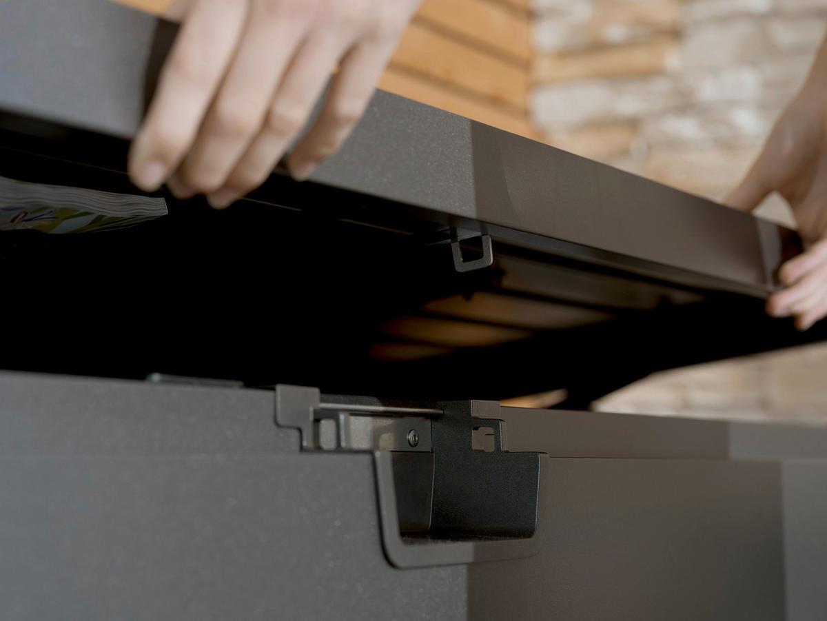 KISSENBOX 207/81/80 cm  - Dunkelgrau, Basics, Metall (207/81/80cm) - Biohort