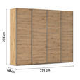 SCHWEBETÜRENSCHRANK 271/235/68 cm 4-türig Eiche Artisan  - Chromfarben/Eiche Artisan, Design, Holzwerkstoff/Metall (271/235/68cm) - Novel