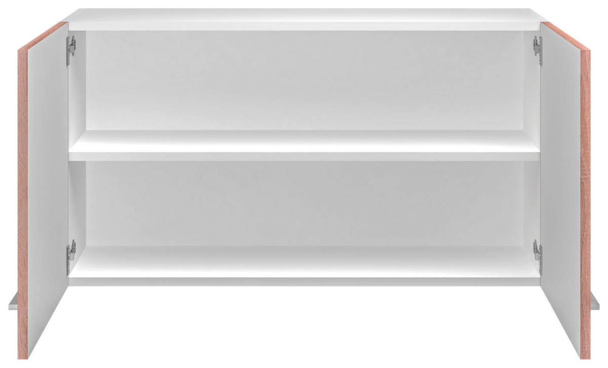 KÜCHENOBERSCHRANK 100/54,8/32 cm  in Weiß, Sonoma Eiche  - Alufarben/Weiß, KONVENTIONELL, Holzwerkstoff/Kunststoff (100/54,8/32cm) - FlexWell