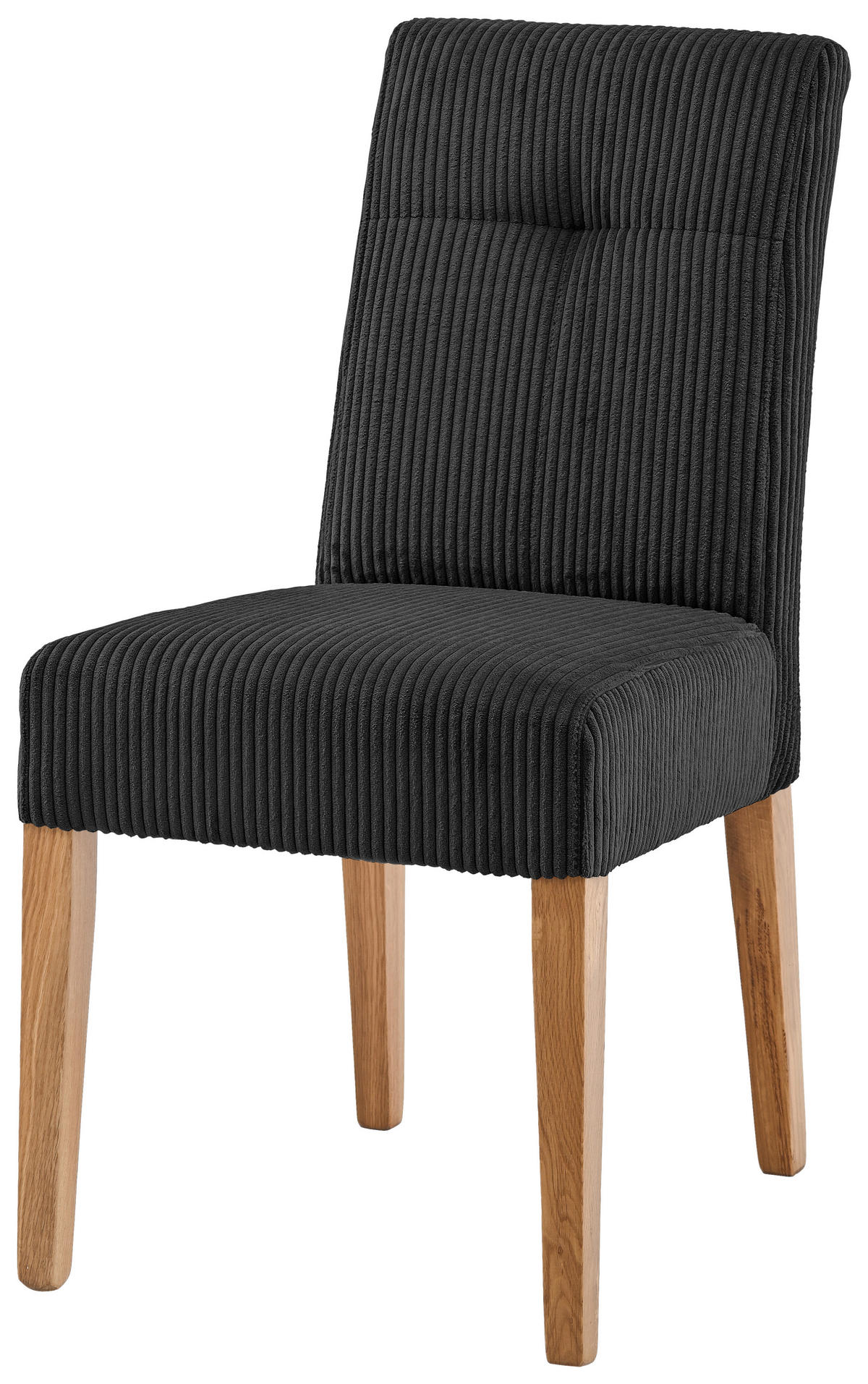 STUHL in Holz, Textil Schwarz, Eichefarben  - Eichefarben/Schwarz, KONVENTIONELL, Holz/Textil (47,5/91,5/63cm) - home24