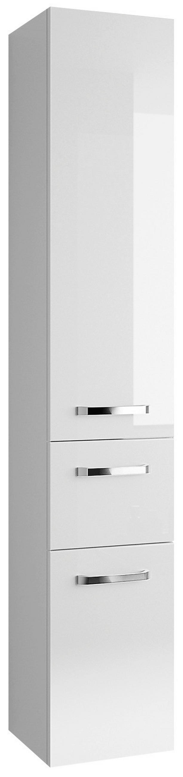 VYSOKÁ SKRINKA, biela s vysokým leskom, biela, 30/168/33 cm - biela/biela s vysokým leskom, Konventionell, kompozitné drevo/plast (30/168/33cm) - Sadena