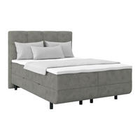 POLSTERBETT Bettkasten, Topper 140/200 cm  in Grau  - Schwarz/Grau, MODERN, Kunststoff/Textil (140/200cm) - MID.YOU