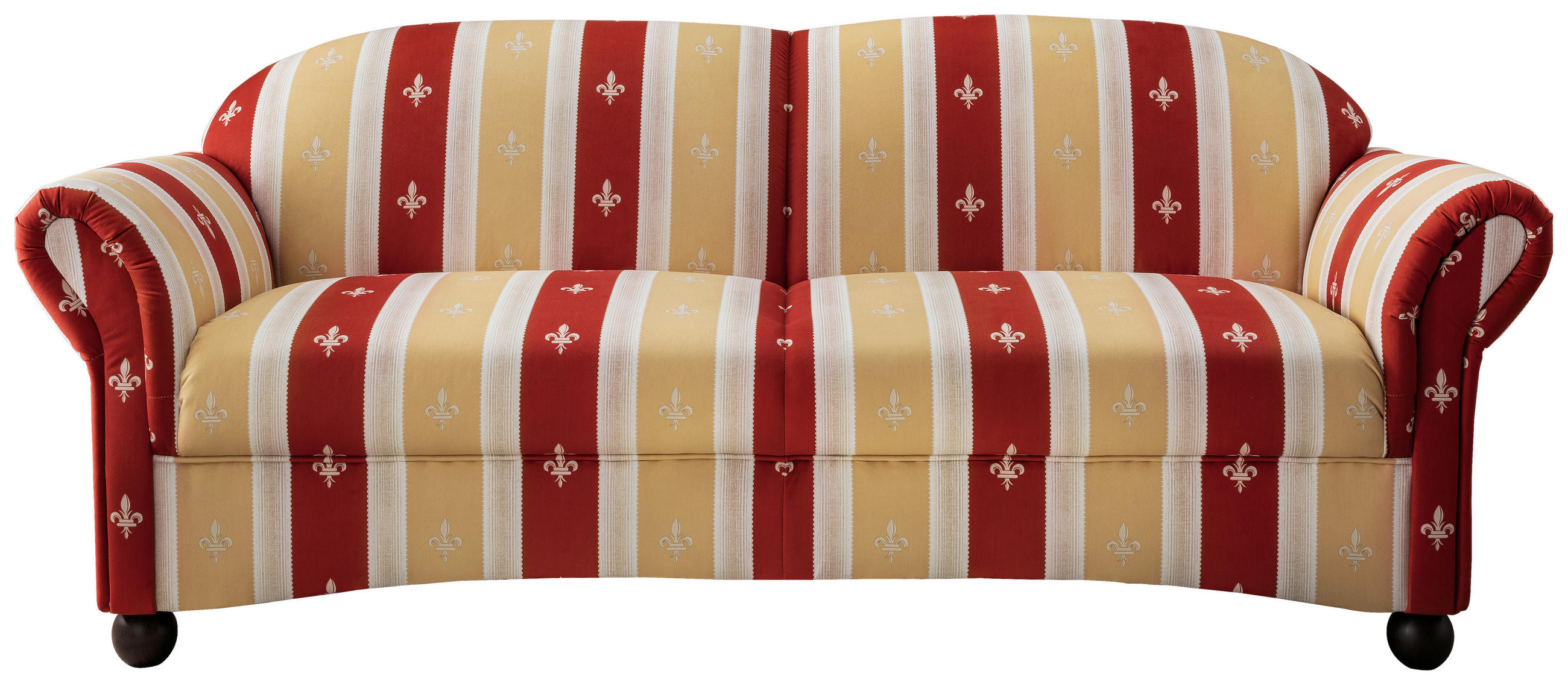2,5-SITZER Mikrofaser Rot  - Wengefarben/Rot, KONVENTIONELL, Holz/Textil (198/84/80cm) - Livetastic