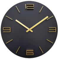 WANDUHR Schwarz, Goldfarben 39,5/39,5/4 cm  - Goldfarben/Schwarz, Basics, Holz (39,5/39,5/4cm) - Nextime