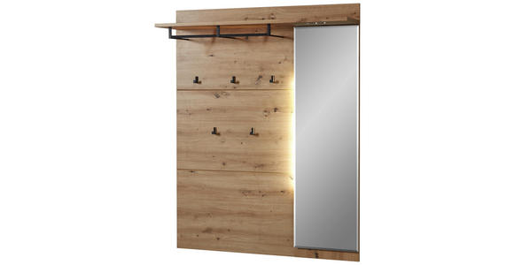 GARDEROBENPANEEL 120/153/30 cm - Eichefarben, Design, Glas/Holzwerkstoff (120/153/30cm) - Voleo