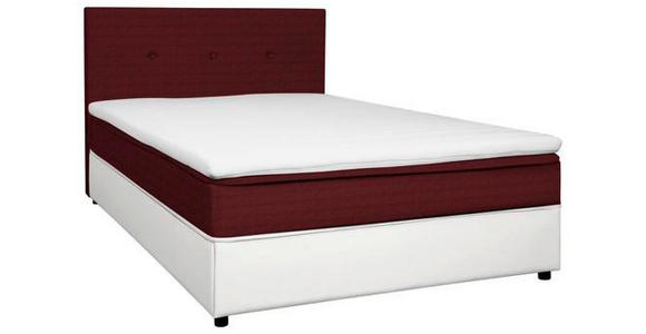 BOXBETT 120/200 cm in Rot, Weiß - Rot/Schwarz, KONVENTIONELL, Holz/Textil (120/200cm) - Carryhome