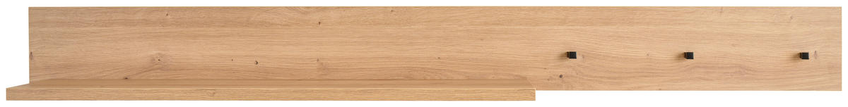 STENSKI REGAL 136/14/20 cm hrast artisan  - siva/črna, Trend, kovina/leseni material (136/14/20cm) - Jimmylee