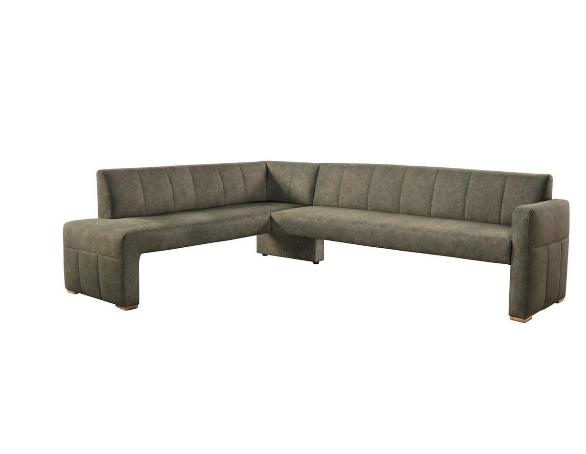 UGAONA KLUPA  maslinasto zelena   - boja hrasta/maslinasto zelena, Moderno, drvo/tekstil (265/199cm) - Livetastic