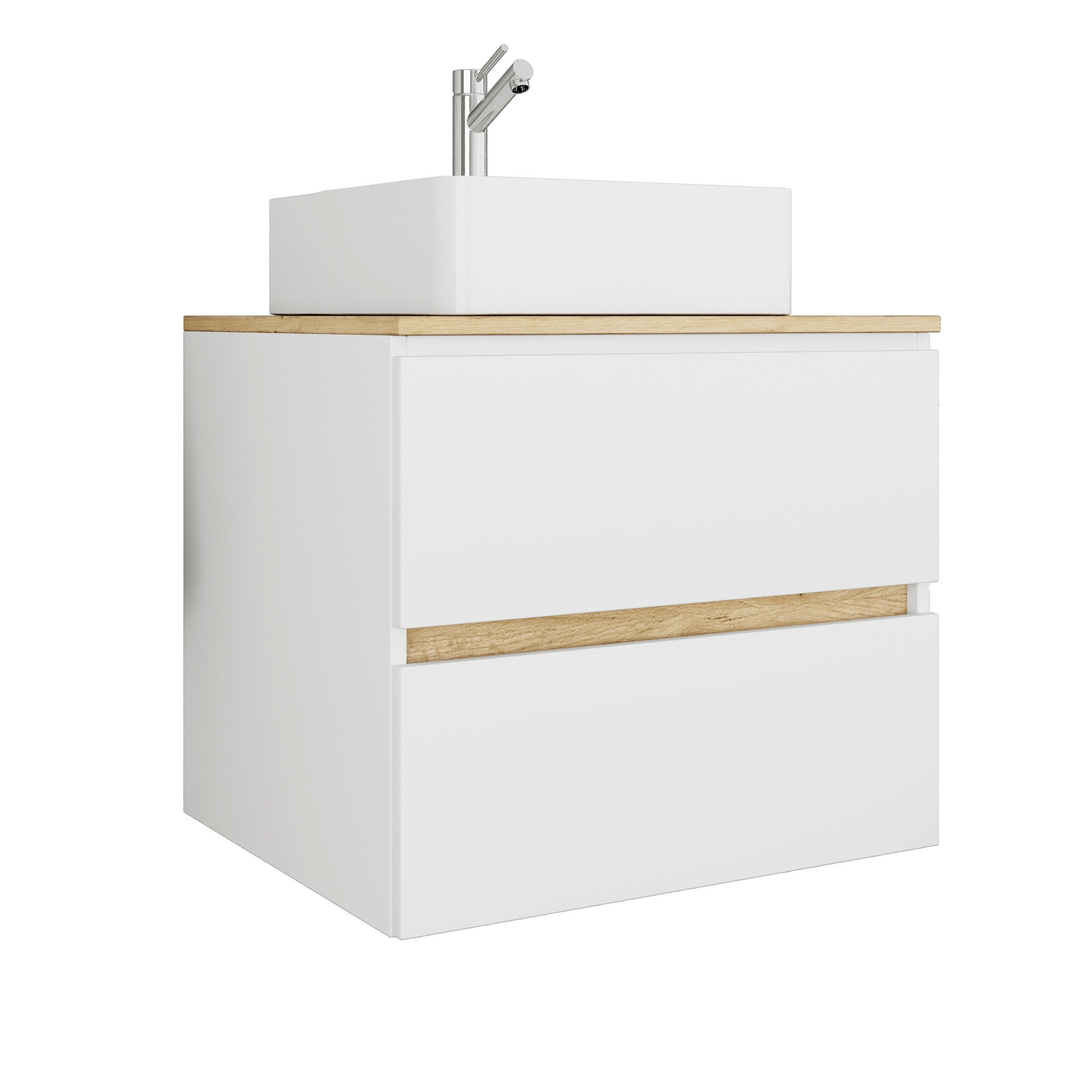 BADEZIMMER 2-teilig  in  - Honigeiche/Weiß, Trend, Keramik/Holzwerkstoff (60/67/51cm) - MID.YOU