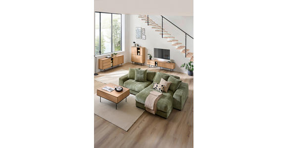 HIGHBOARD Schwarz, Eichefarben 106/141/41 cm - Eichefarben/Schwarz, Basics, Glas/Holzwerkstoff (106/141/41cm) - Hom`in