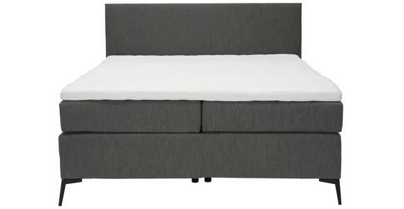 BOXSPRINGBETT 120/200 cm in Anthrazit, Schwarz - Anthrazit/Schwarz, Design, Textil/Metall (120/200cm) - Hom`in