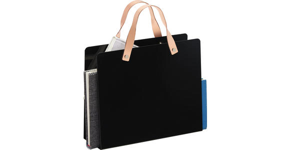 ZEITUNGSSTÄNDER - Messingfarben/Schwarz, Basics, Metall (30/25-35,3/10cm) - Xora