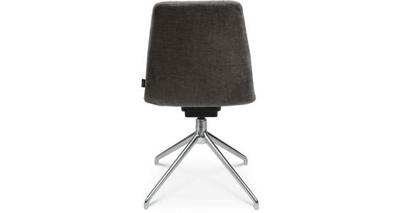 STUHL in Stahl Velours Metall, Textil - Taupe/Alufarben, Design, Textil/Metall (46/81,5-84,5/55cm) - Johann Jakob