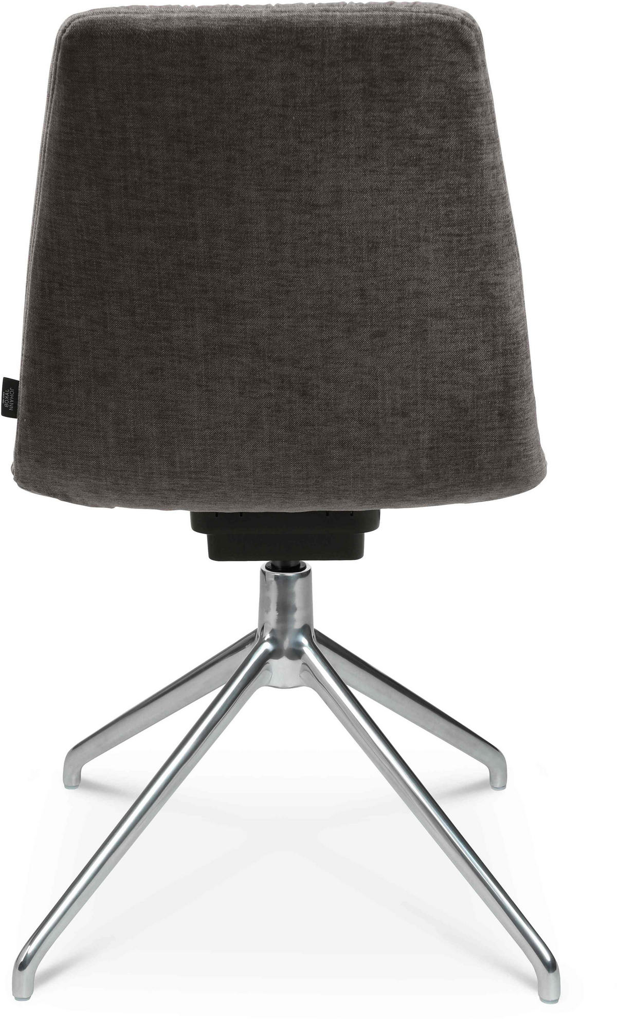 STUHL  in Stahl Velours  - Taupe/Alufarben, Design, Textil/Metall (46/81,5-84,5/55cm) - Johann Jakob