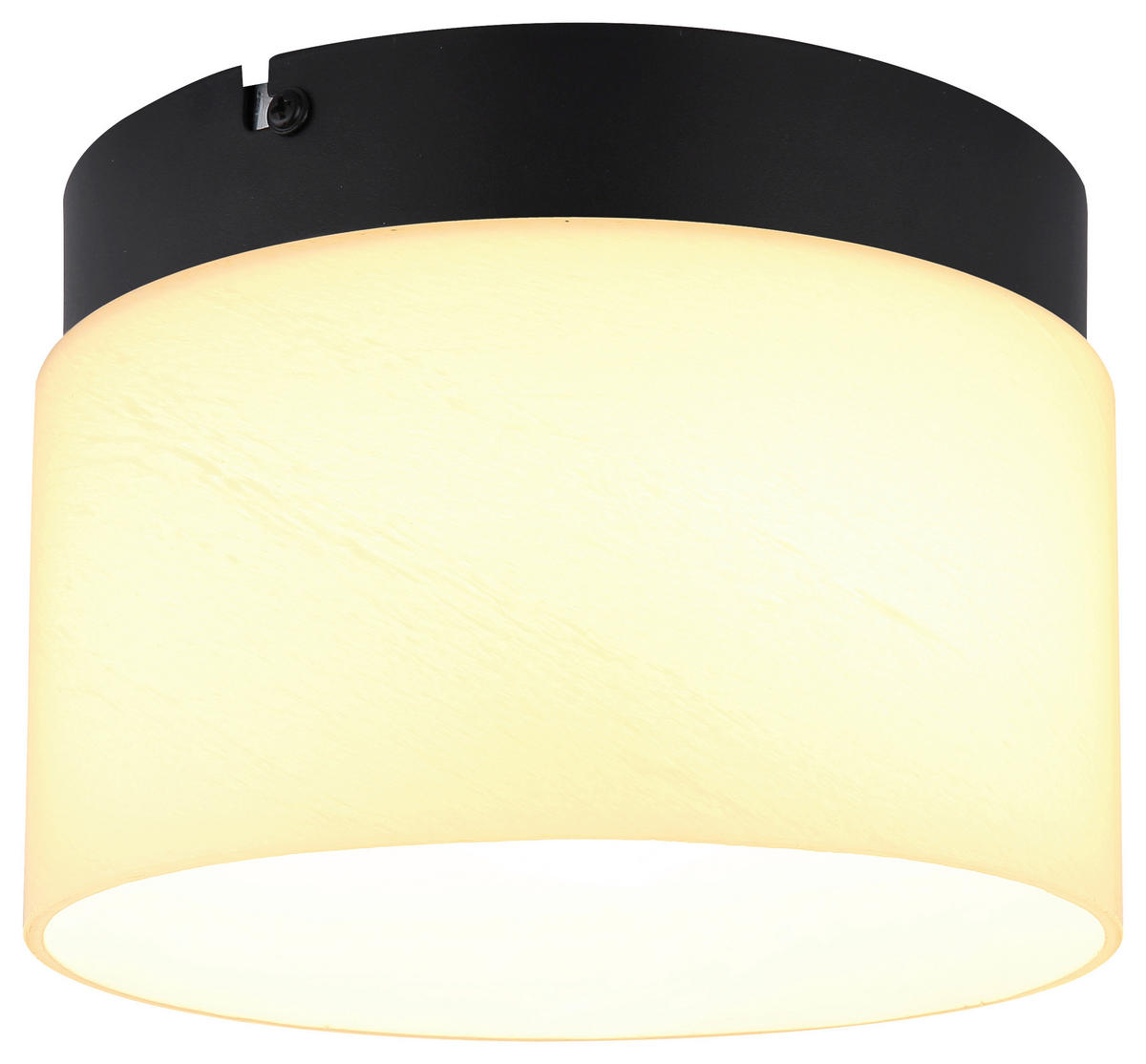 DECKENLEUCHTE 20/14 cm  - Opal/Schwarz, Trend, Glas/Kunststoff (20/14cm) - Collet's Monde