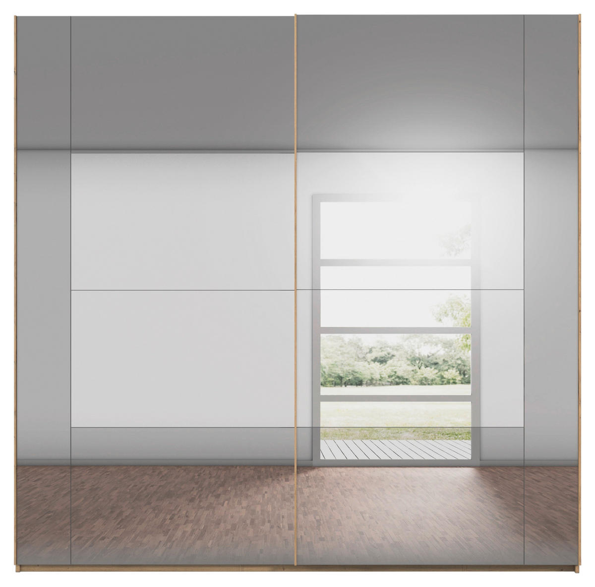 SCHWEBETÜRENSCHRANK 226/223/68 cm 2-türig Eiche Artisan  - Eiche Artisan, Design, Glas/Holzwerkstoff (226/223/68cm) - Xora