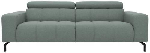 3-SITZER-SOFA Webstoff Hellblau - Schwarz/Hellblau, Design, Textil/Metall (238/79/104cm) - MID.YOU
